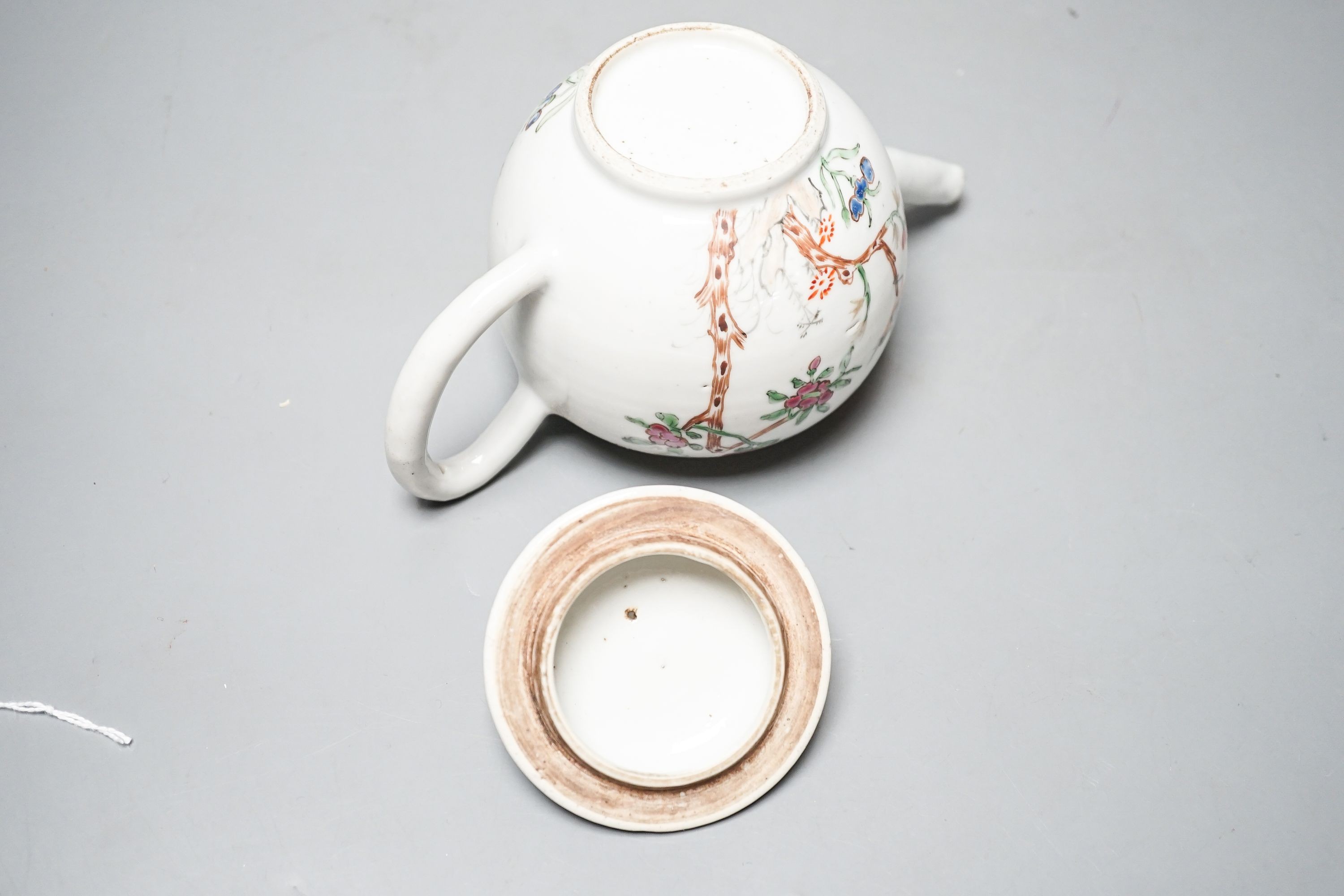 An 18th century Chinese famille rose teapot and associated cover 13cm